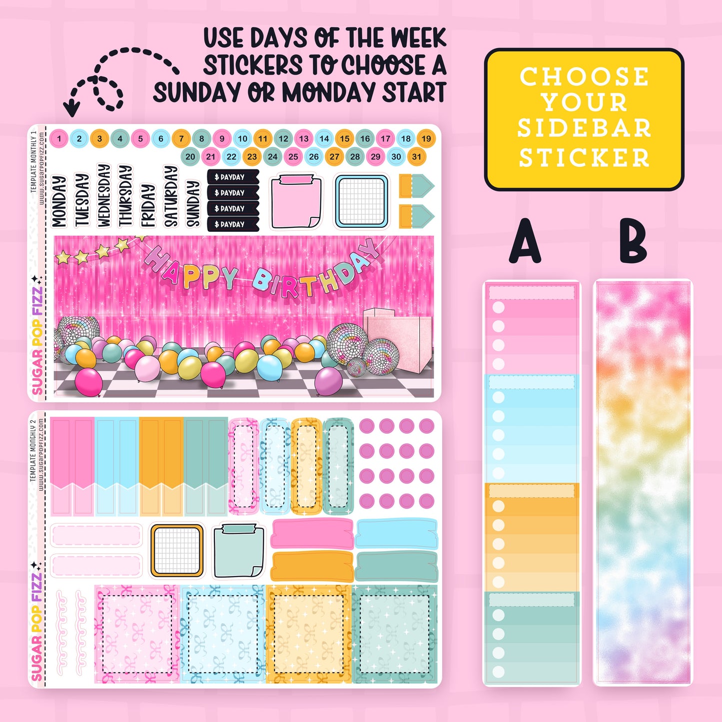 Birthday Bash Standard Vertical Monthly