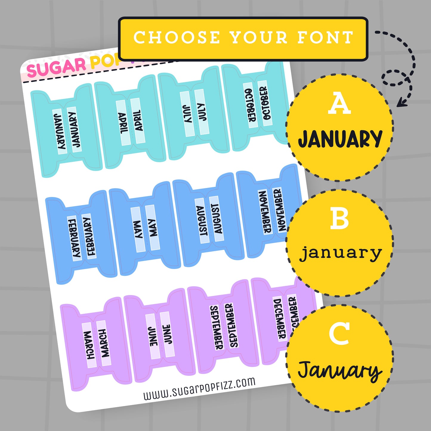 Cool Tones Planner Tabs - TAB106