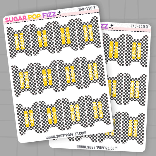 Checkered w/ Yellow Planner Tabs - TAB110