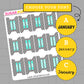 Sticker sheet with text 'January' and options A, B, and C on a gray background.