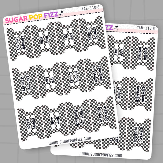 Checkered Planner Tabs - TAB116