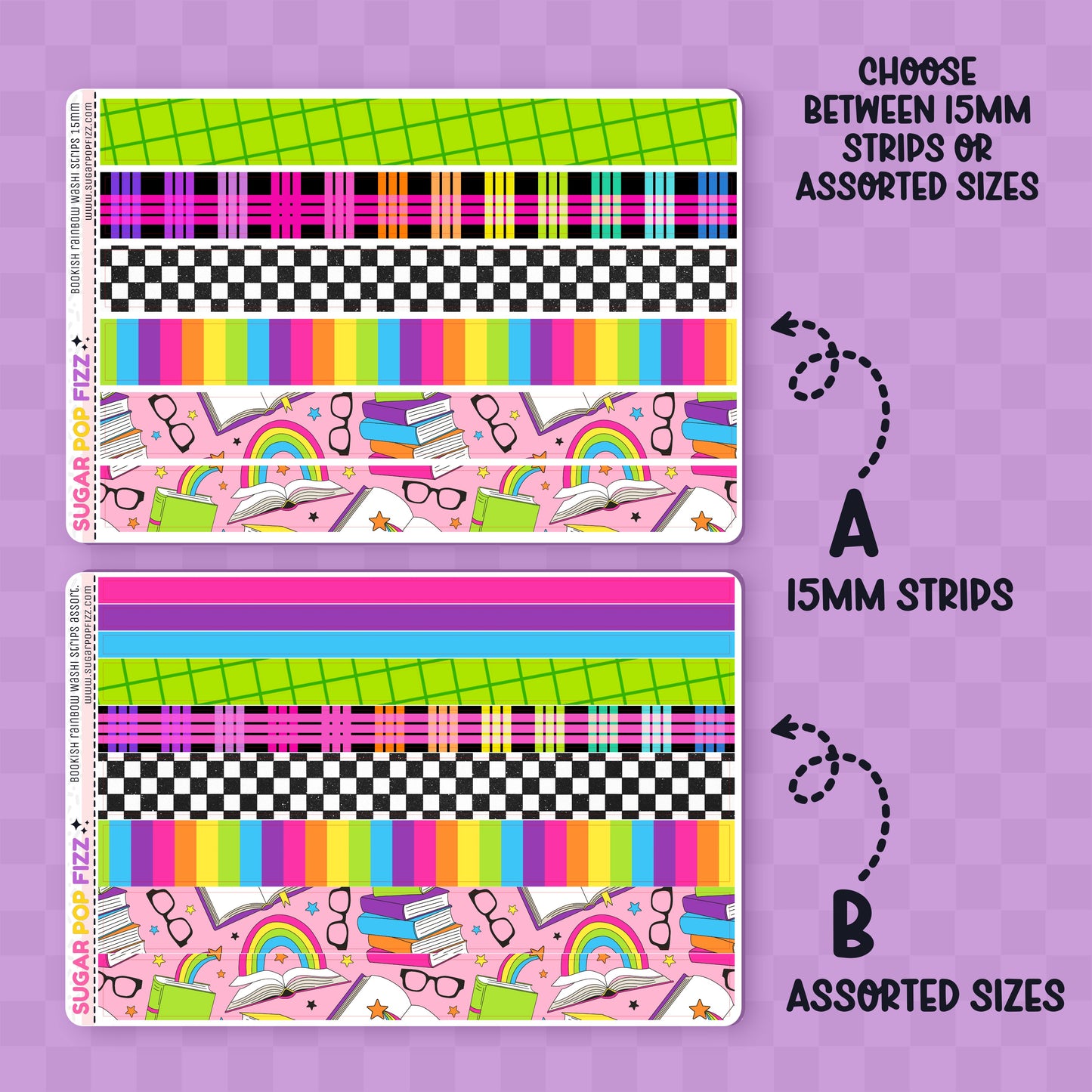 Bookish Rainbow Washi Sheet