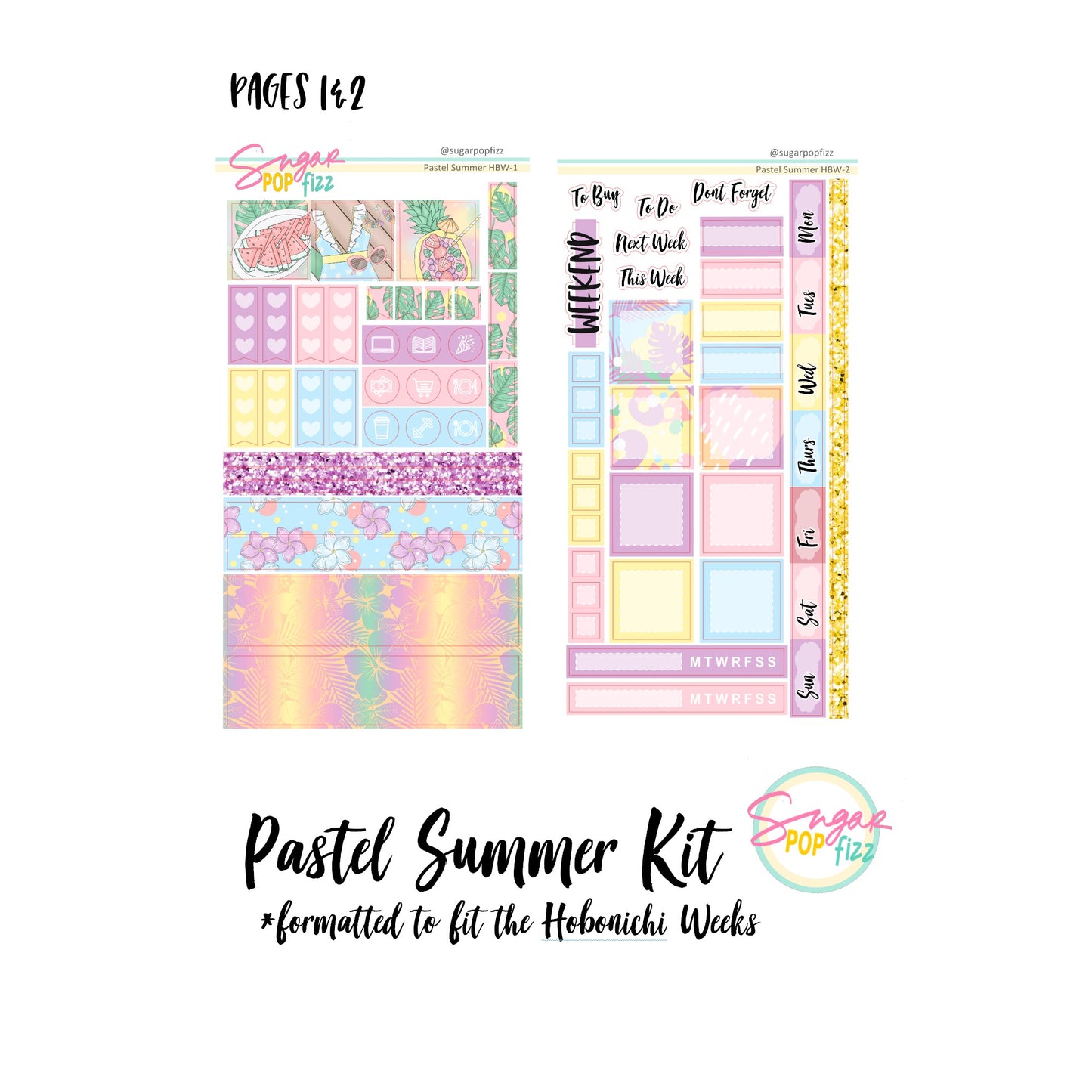 Pastel Summer Hobonichi Weeks Weekly Kit