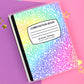 Rainbow Composition Book Sticker Album - 6x8 or 4x6 - Sticker Storage