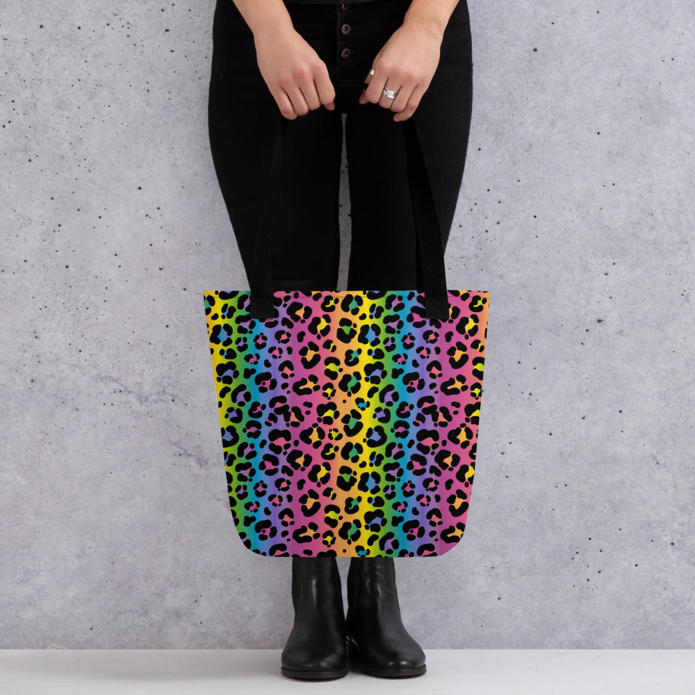 Rainbow Leopard Tote Bag