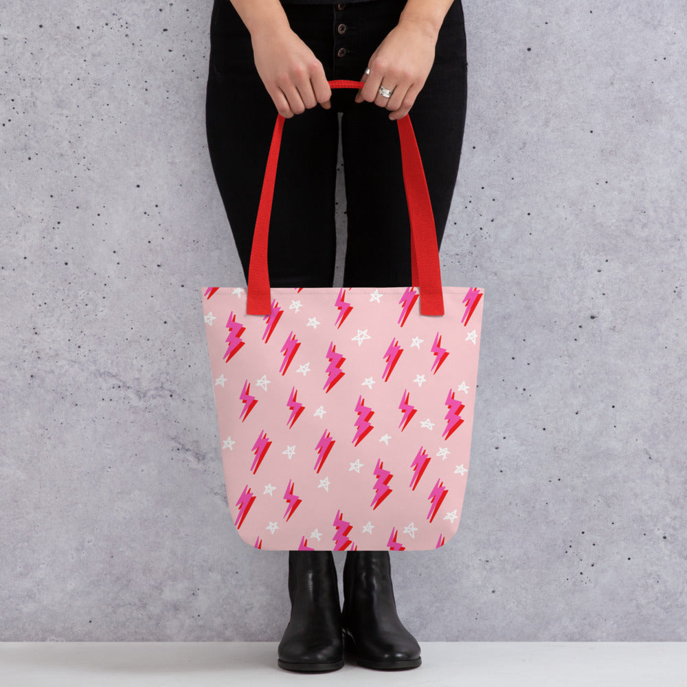 Pink Lightning Tote bag