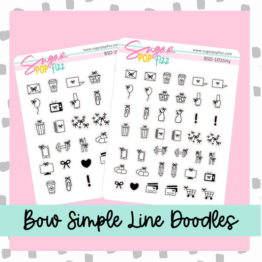 Bow Simple Line Doodles - Icons - BSD101