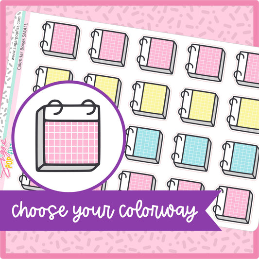 Pastel SMALL Calendar Boxes - 23 color options