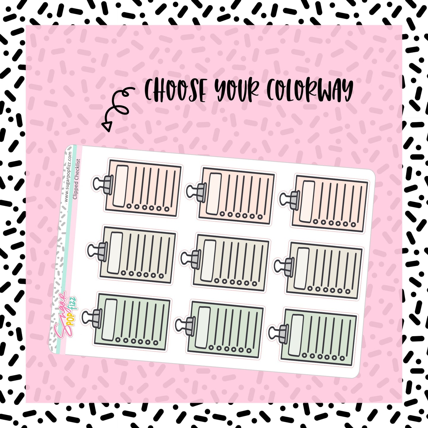 Neutral Clipped Checklist Boxes - 23 color options