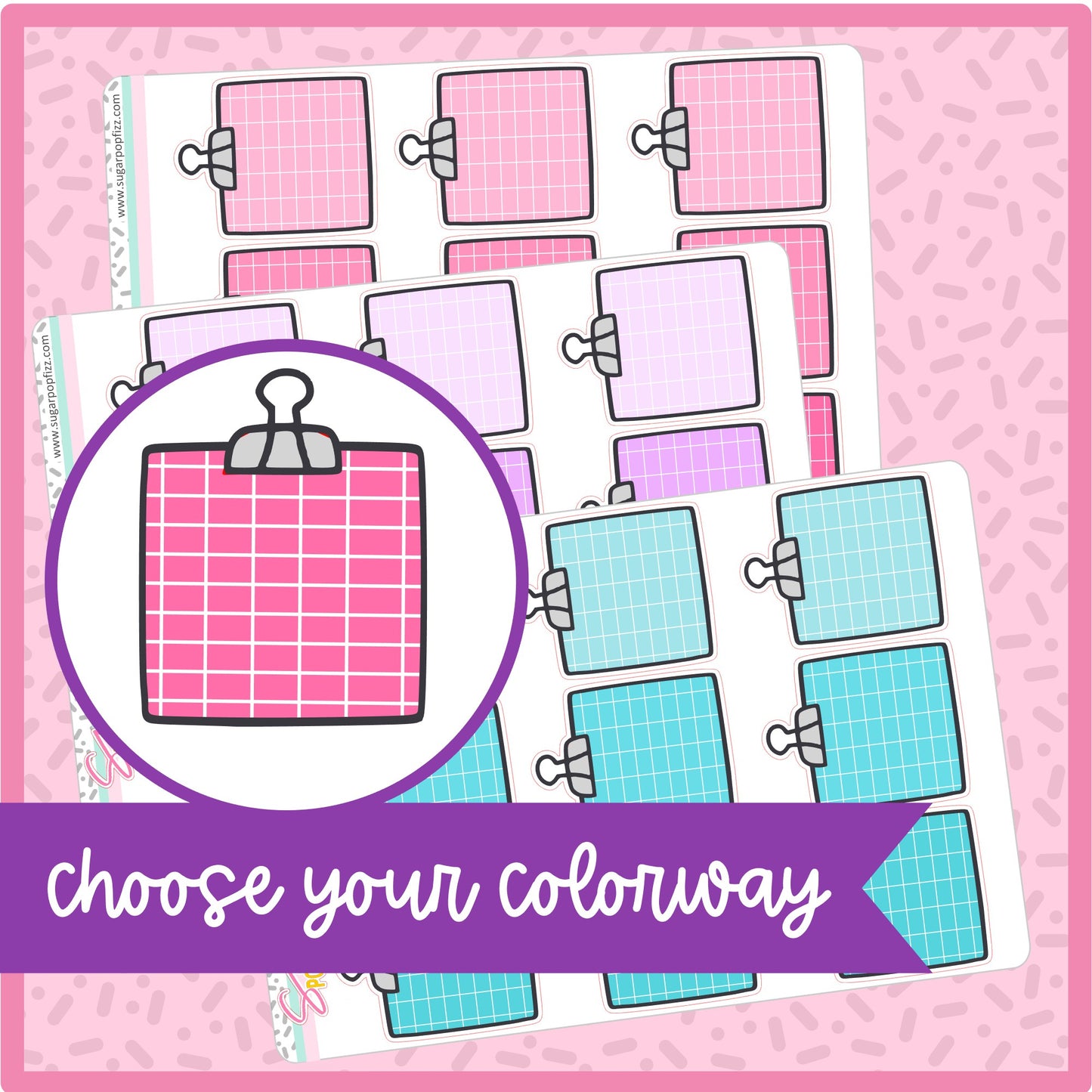 Multicolor Clipped Grid Boxes LARGE - 24 color options