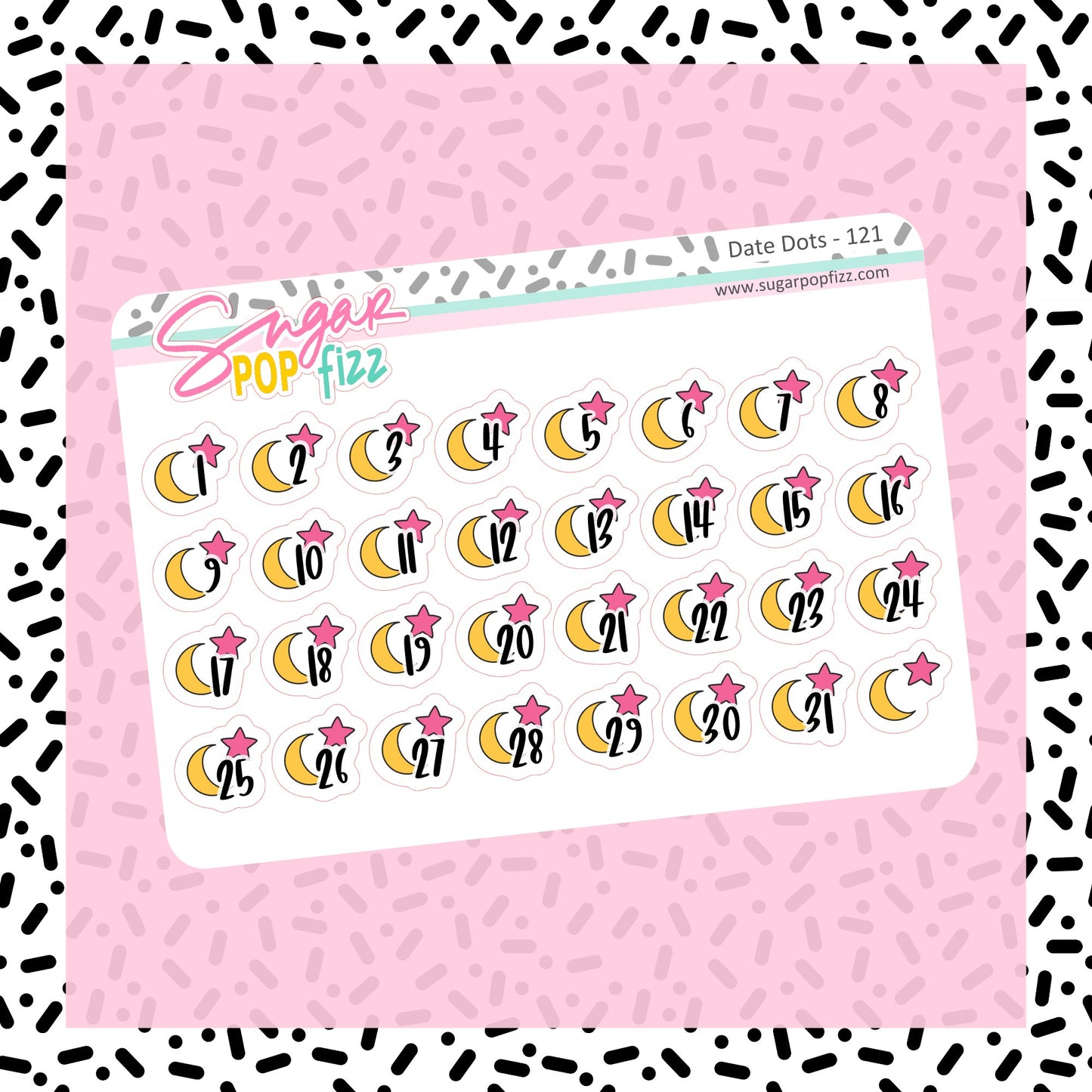 Moonie Date Dot Stickers -DD121 - RETIRING 12/6