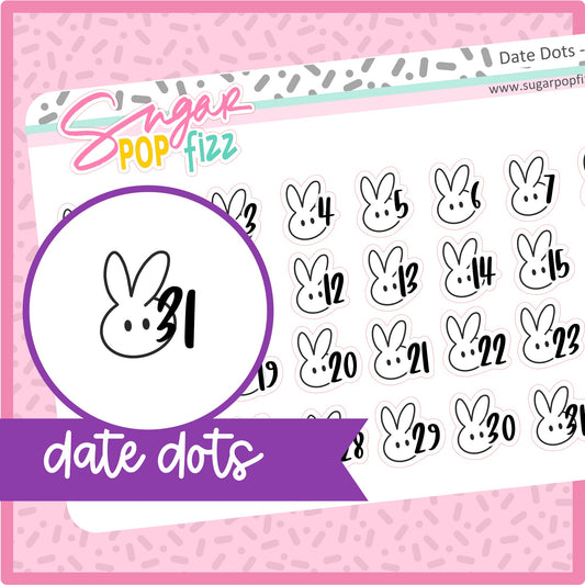 Bunny Date Dot Stickers -DD122