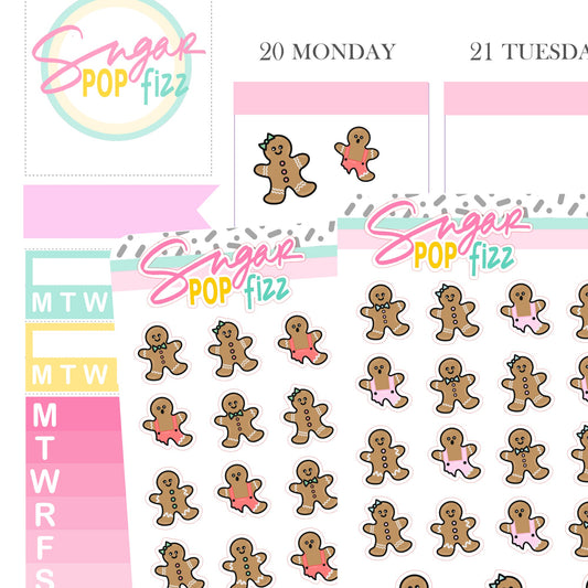 Holiday Gingerbread Doodle Stickers - D265