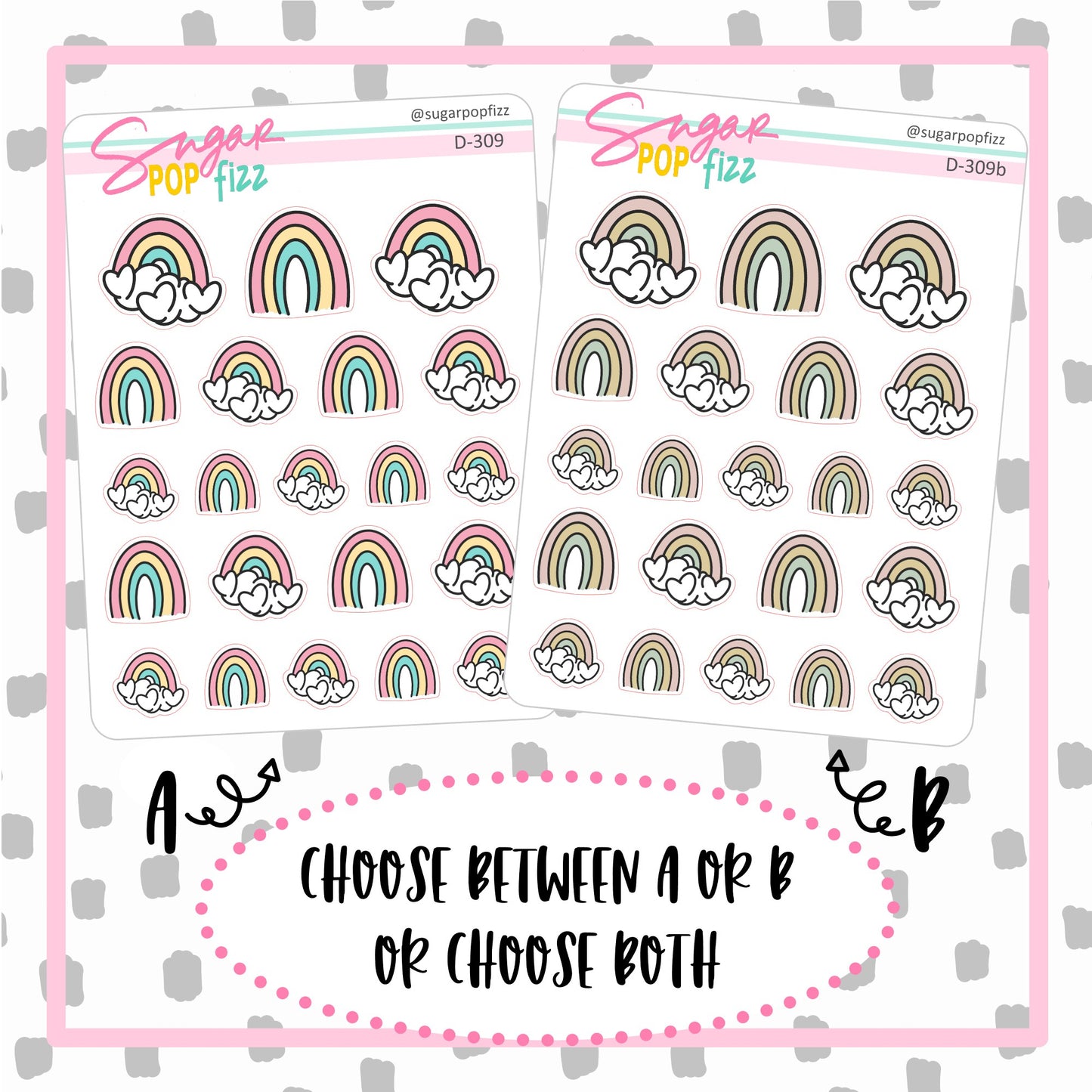 Rainbow Doodle Stickers - D309