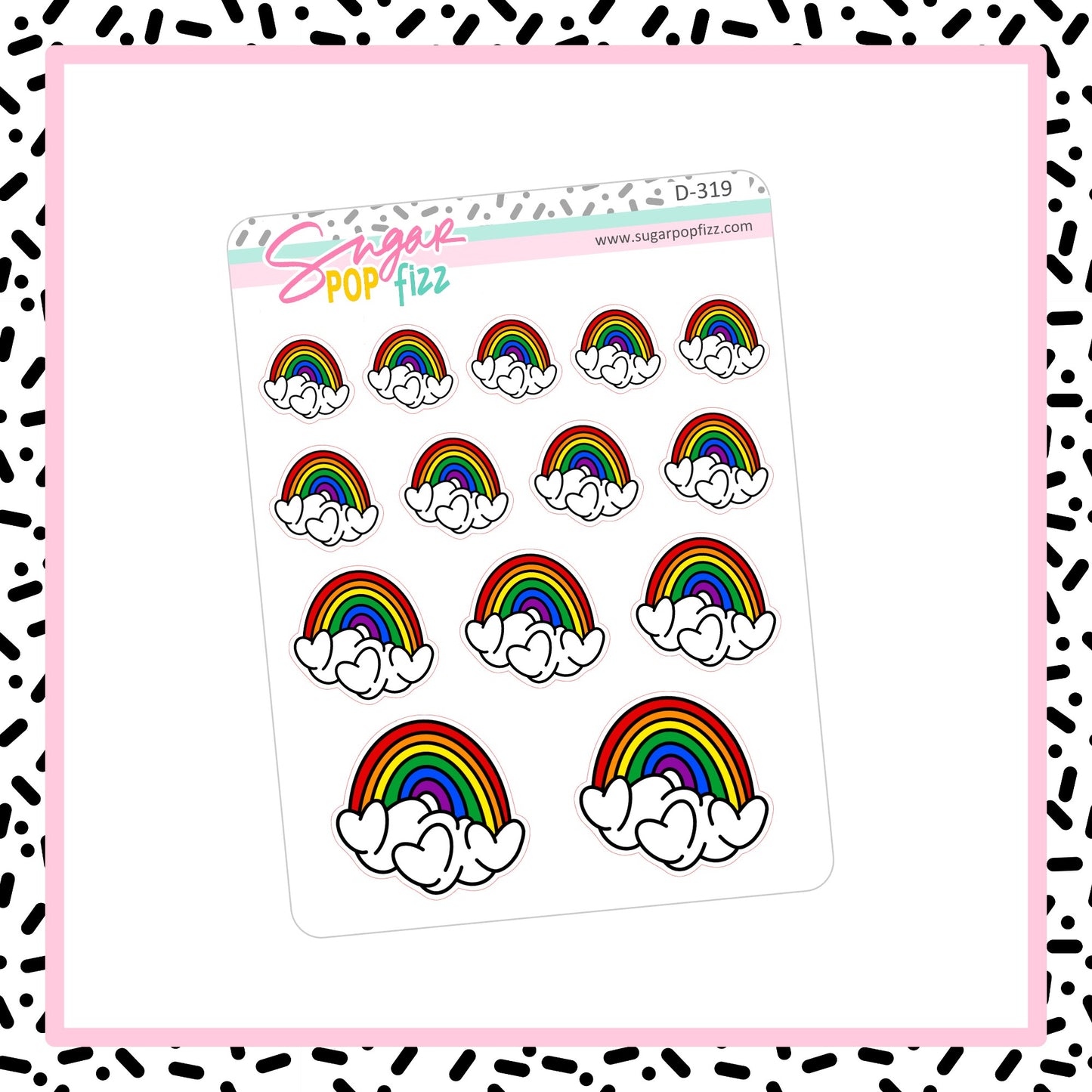 Love Rainbow Doodle Stickers - D319