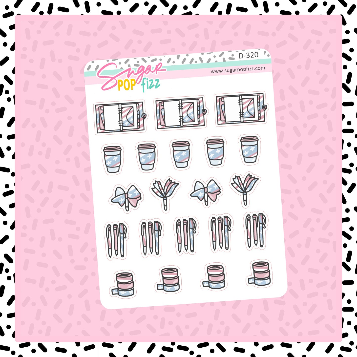 4th of July Doodle Stickers - D320