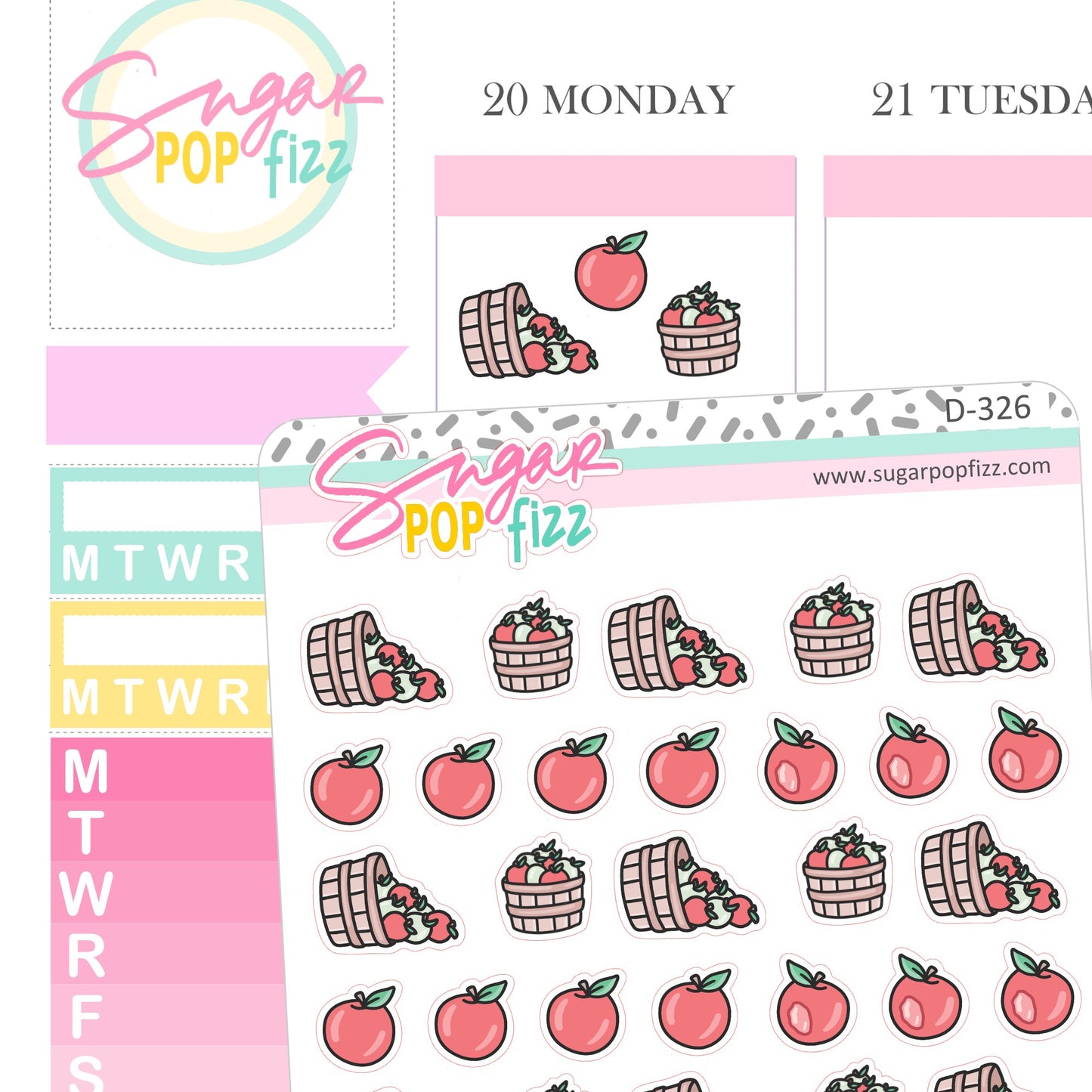 Apple Picking Doodle Stickers - D326