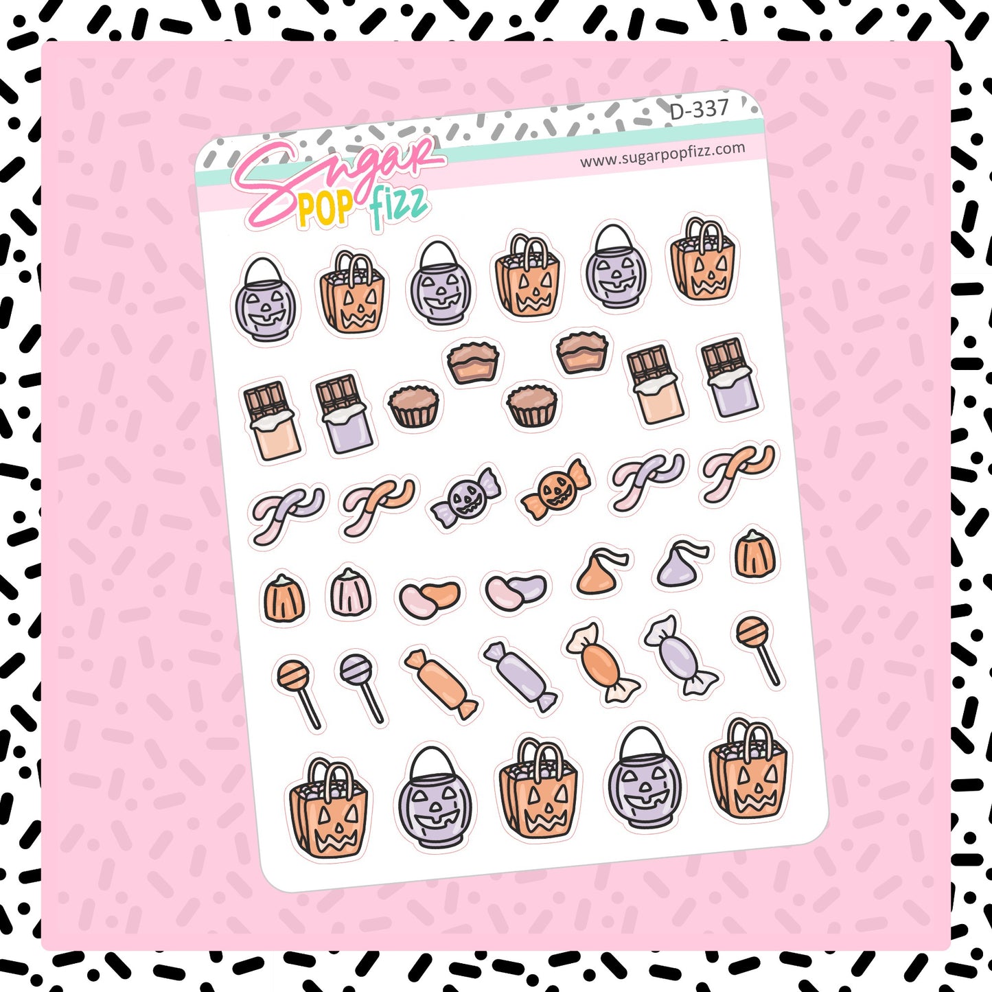 Trick or Treat Doodle Stickers - D337