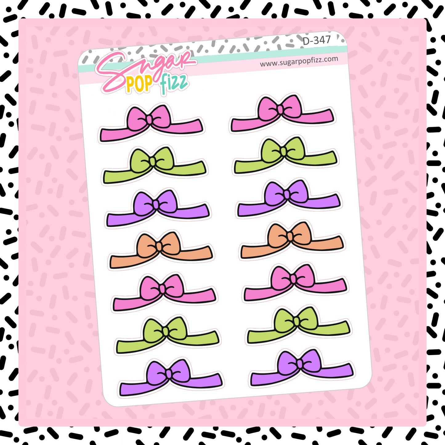 Halloween Bow Divider Doodle Stickers - D347