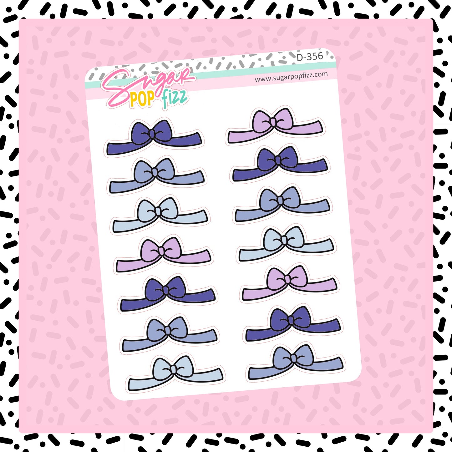Winter Bow Divider Doodle Stickers - D356
