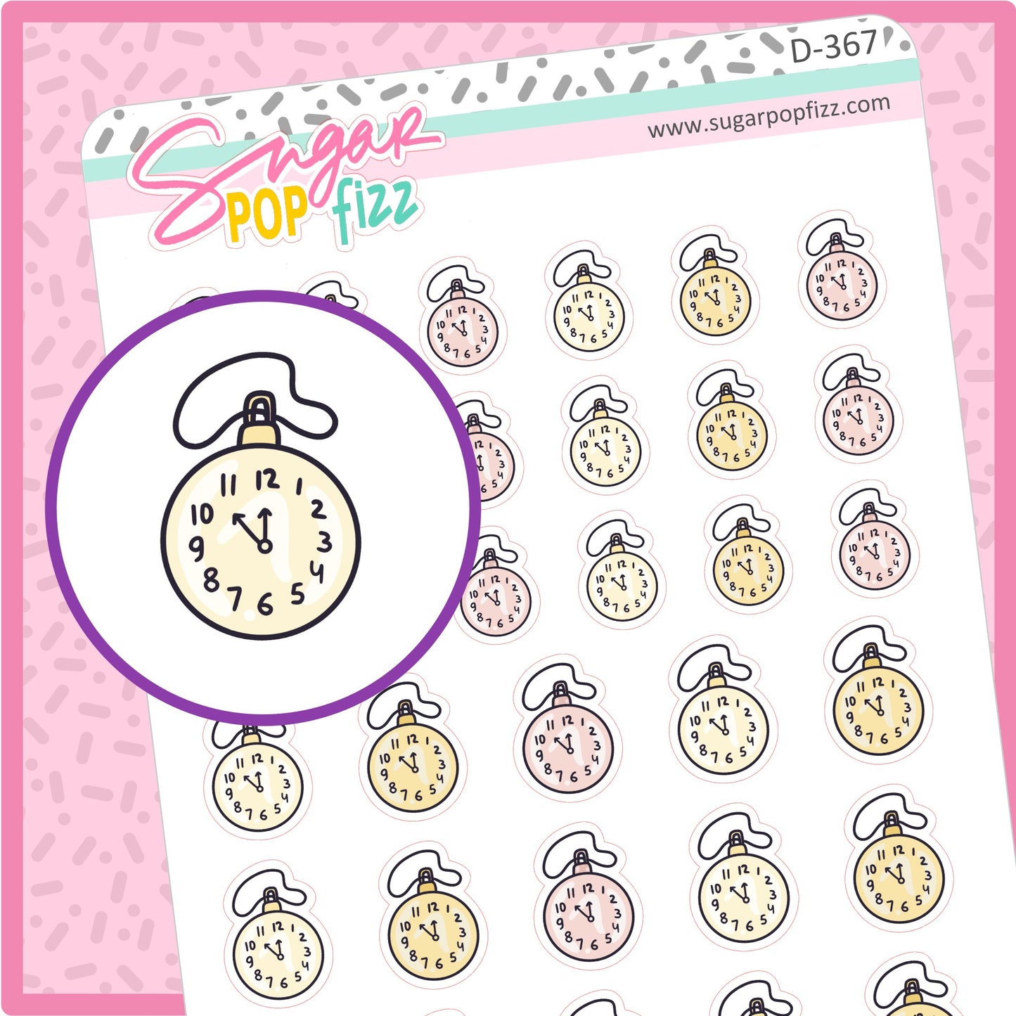 Keeping Time Doodle Stickers - D367