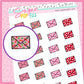 Cherry Love Envelope Doodle Stickers - D377