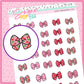 Cherry Love Bow Doodle Stickers - D378