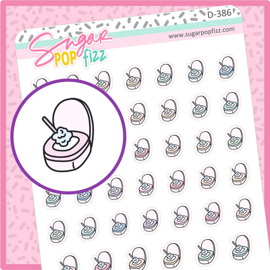 Clean Toilet Doodle Stickers - D386