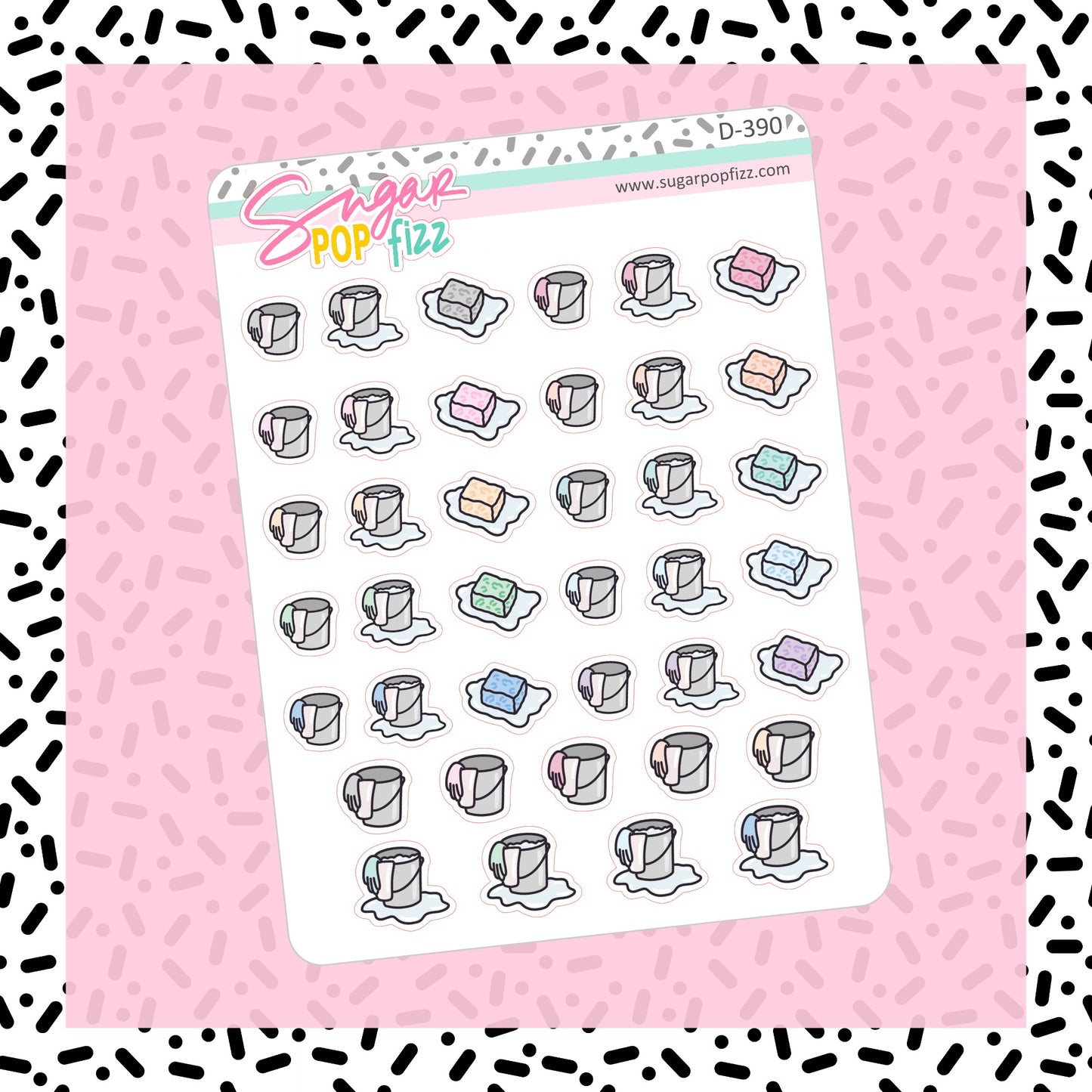 Cleaning Doodle Stickers - D390