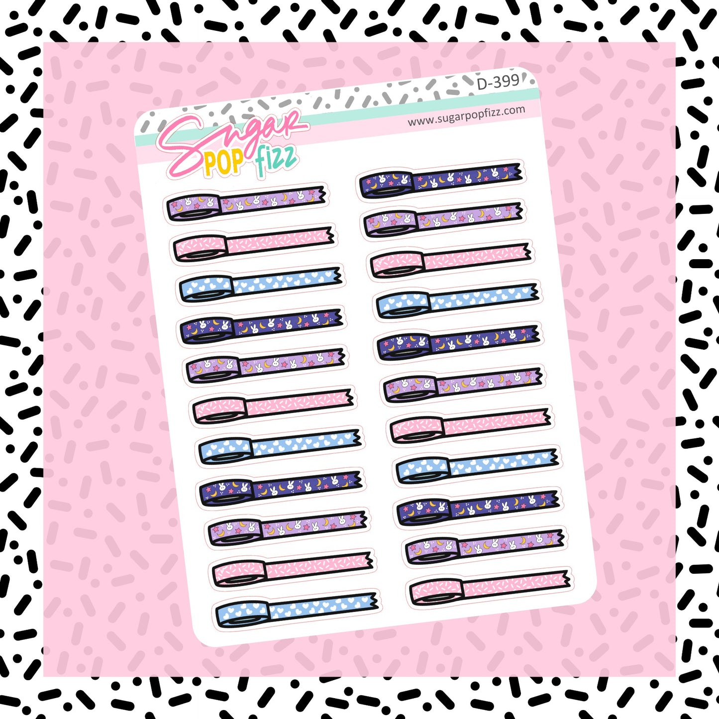Moonie Washi Roll Divider Doodle Stickers - D399