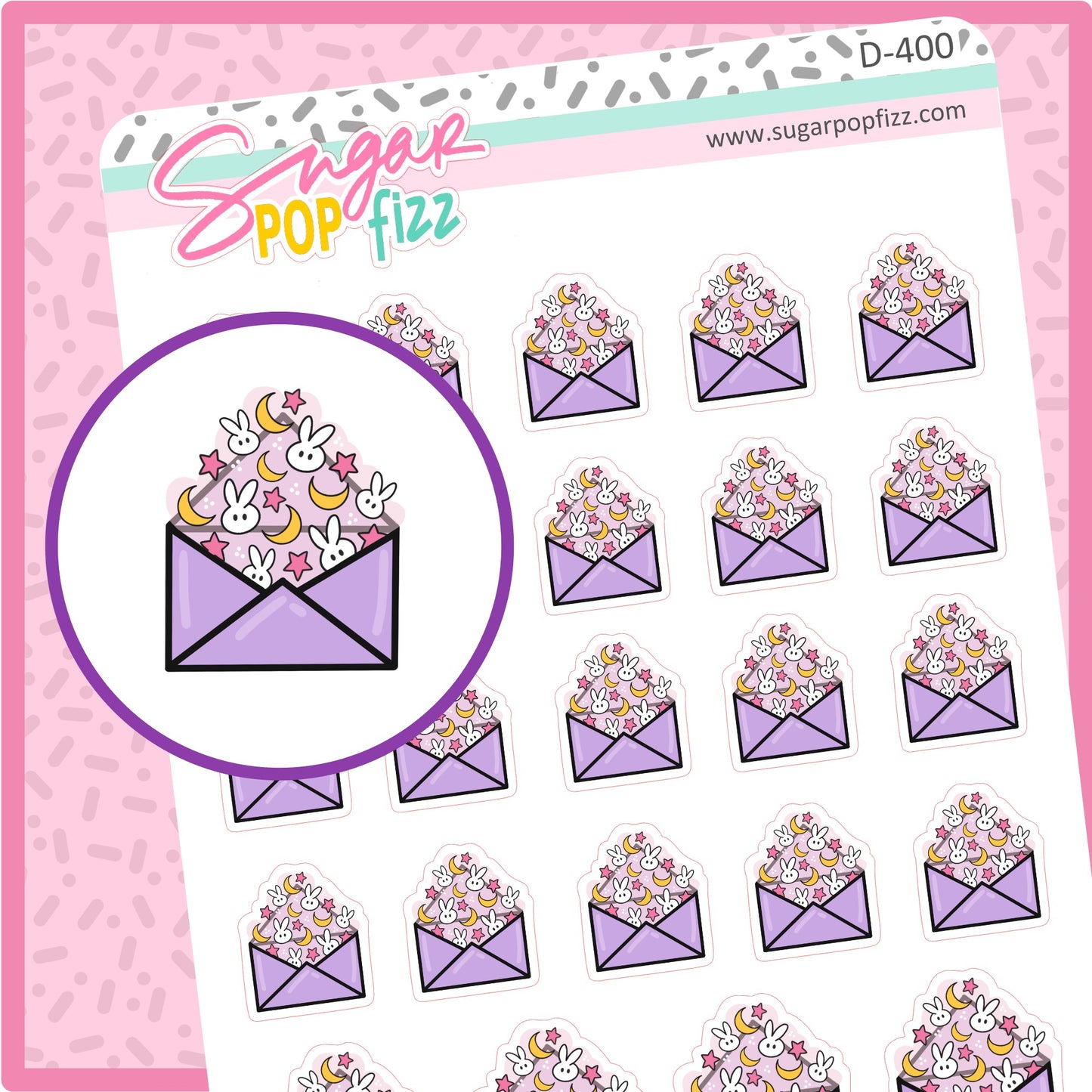 Moonie Happy Mail Doodle Stickers - D400