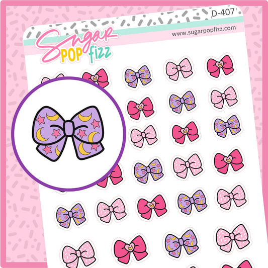 Moonie Bow Doodle Stickers - D407