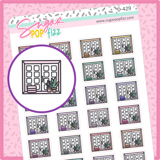 Garden Window Doodle Stickers - D429