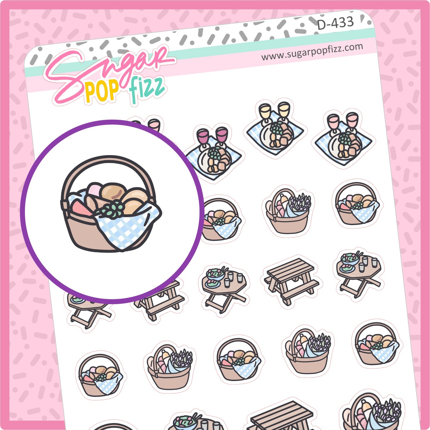 Picnic Doodle Stickers - D433