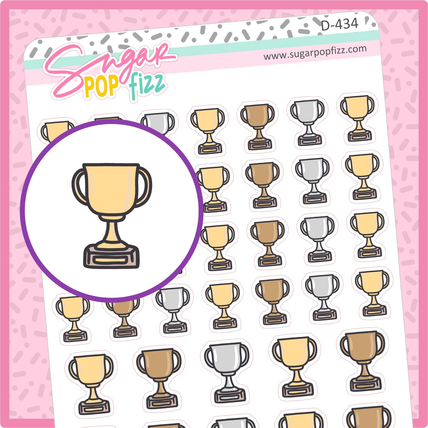 Trophy Doodle Stickers - D434