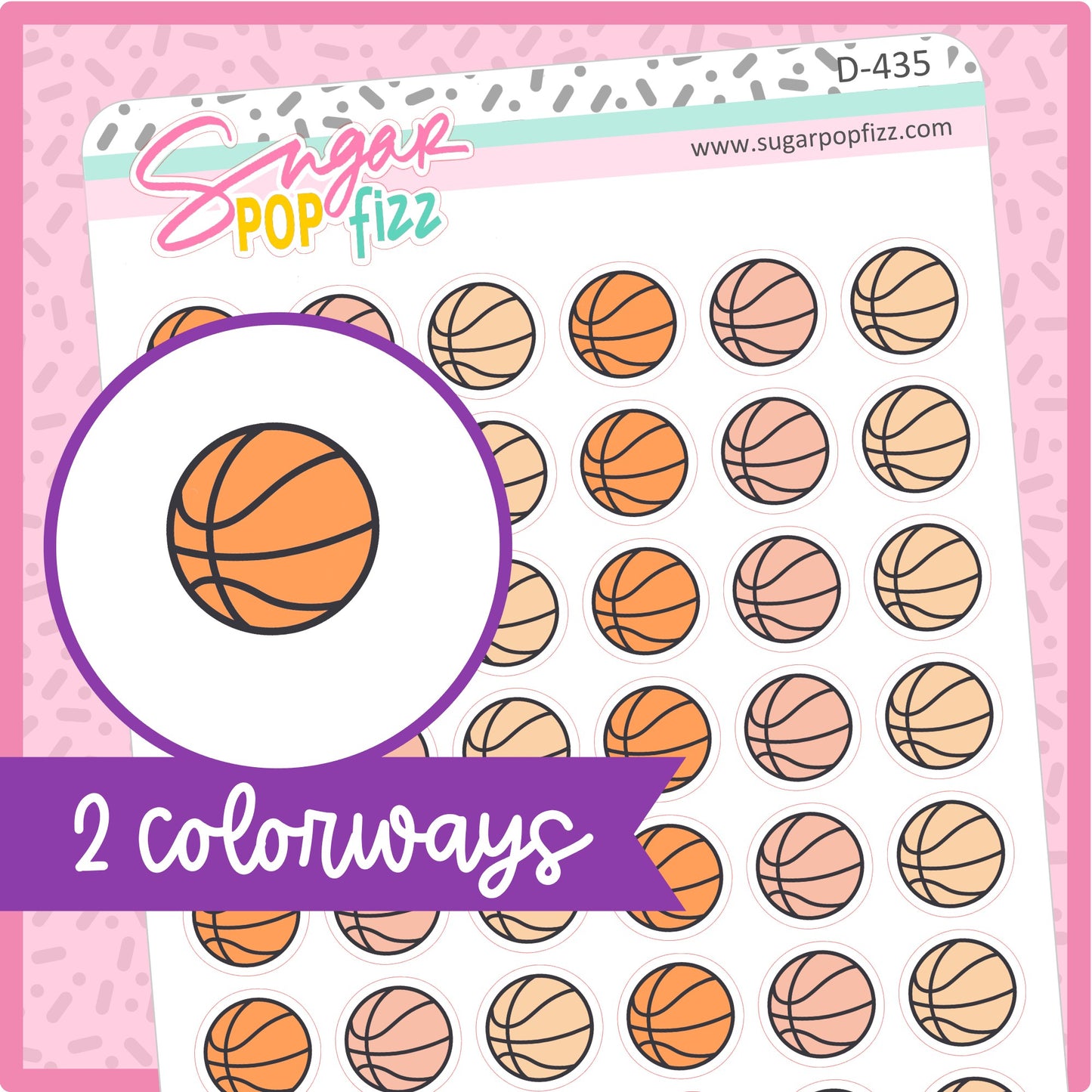 Basketball Doodle Stickers - D435
