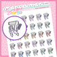 Hair Styling Doodle Stickers - D445