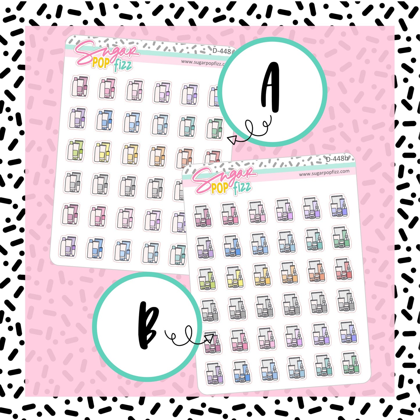 Skin Care Doodle Stickers - D448