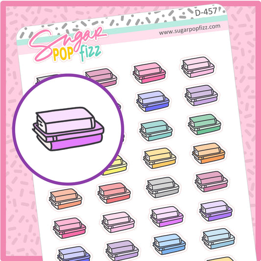 Book Stack Doodle Stickers - D457