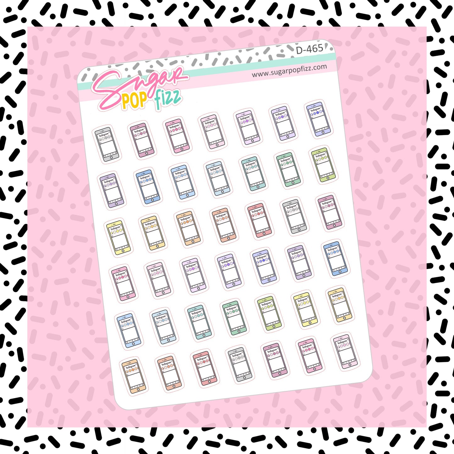 Instagram Phone Doodle Stickers - D465