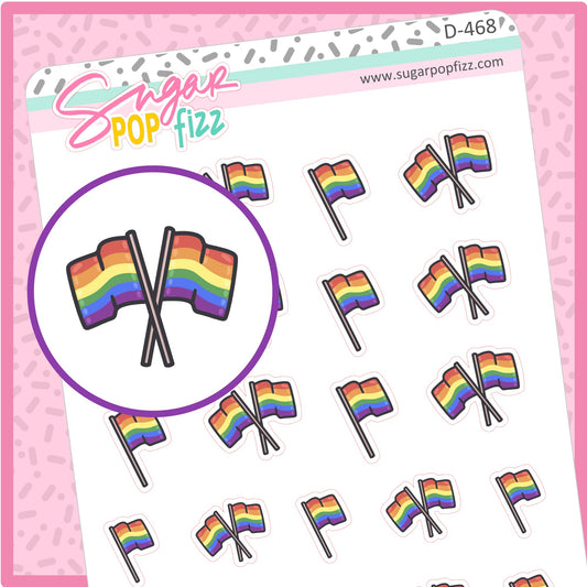 Rainbow Flag Doodle Stickers - D468