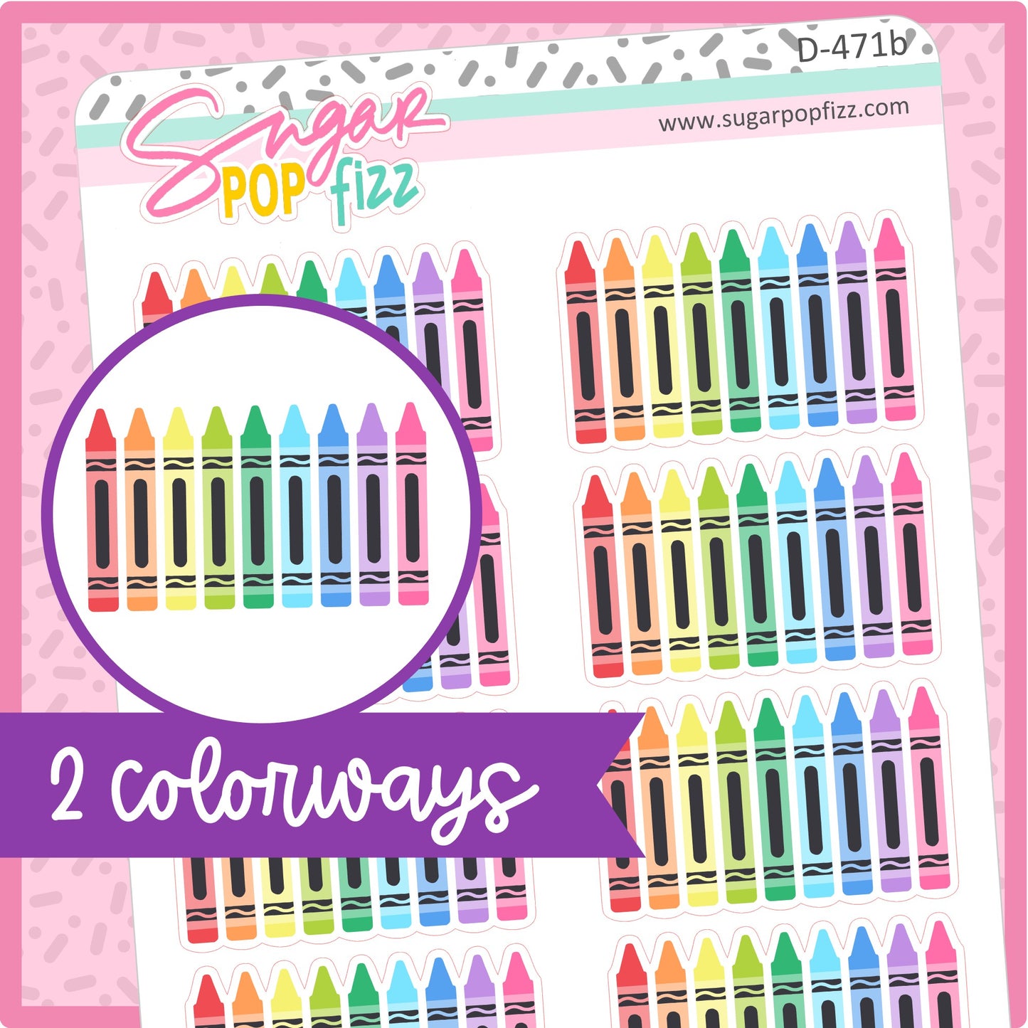 Crayon Divider Doodle Stickers - D471