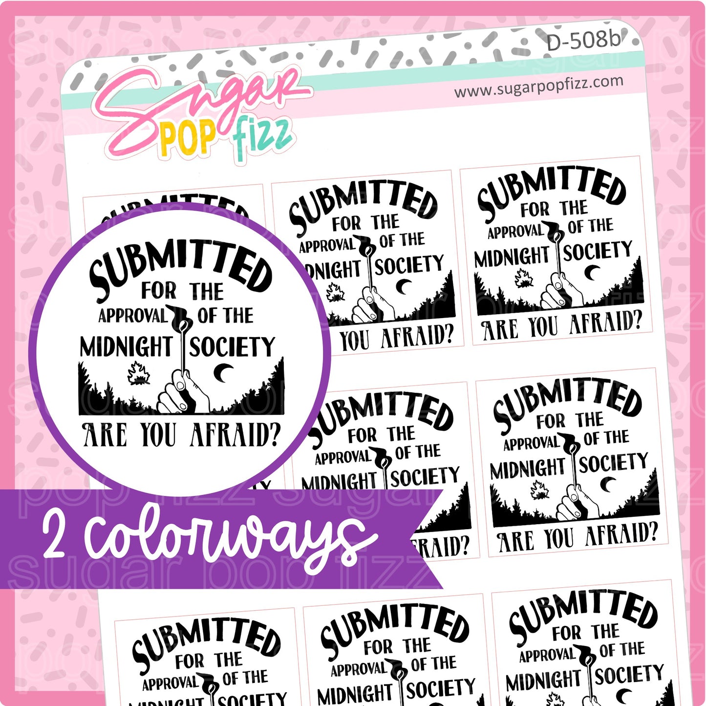 Midnight Society Doodle Stickers - D508