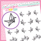Paper Crane Doodle Stickers - D518