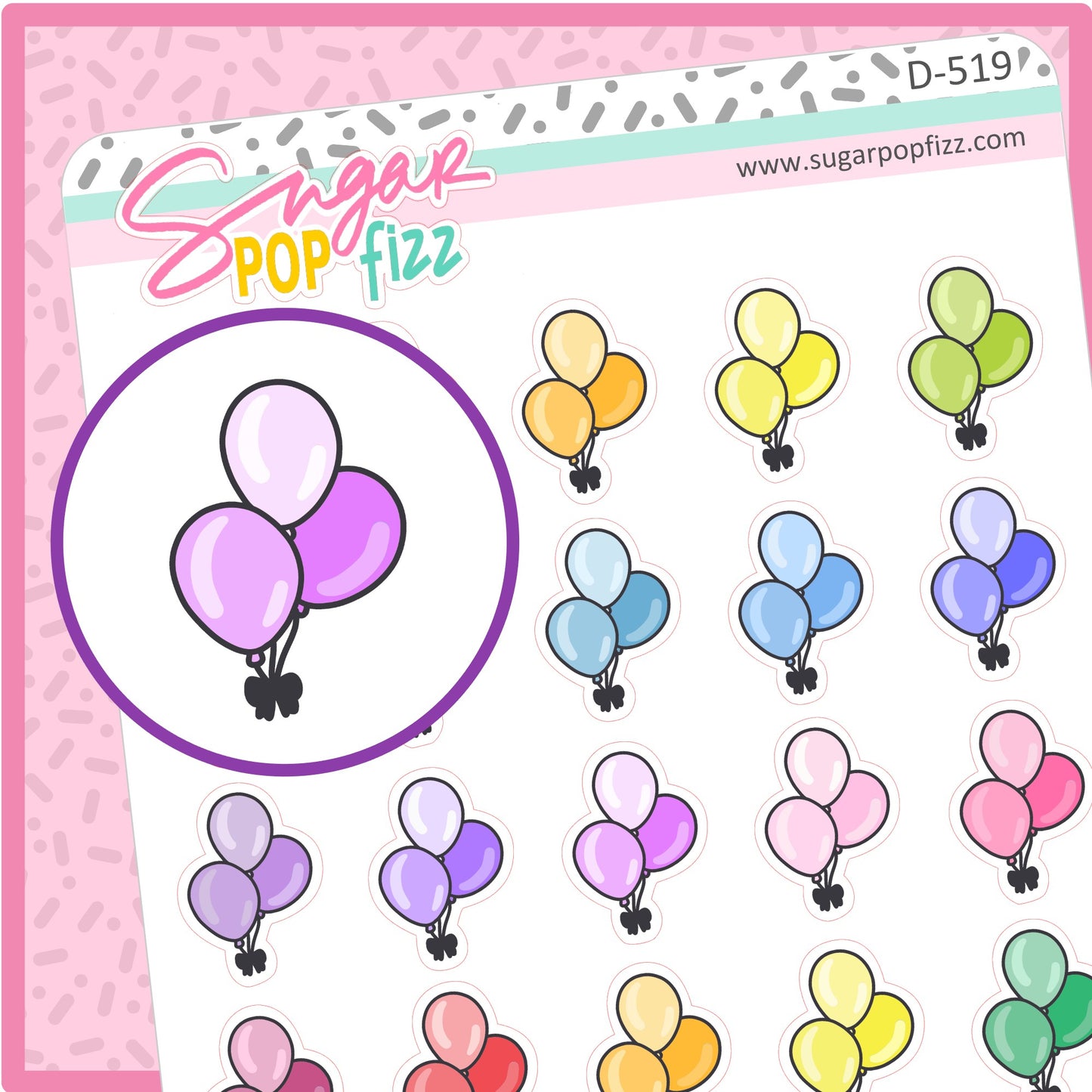 Balloons Doodle Stickers - D519