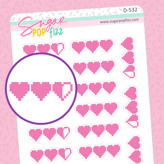 Heart Container Divider Doodle Stickers - D532