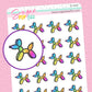 Rainbow Balloon Dog Doodle Stickers - D543