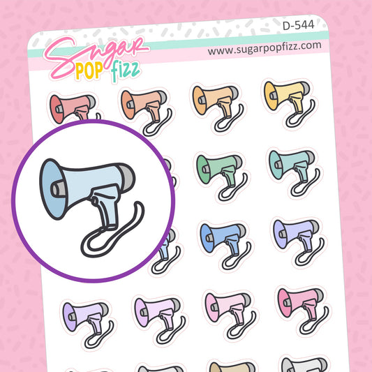 Megaphone Doodle Stickers - D544
