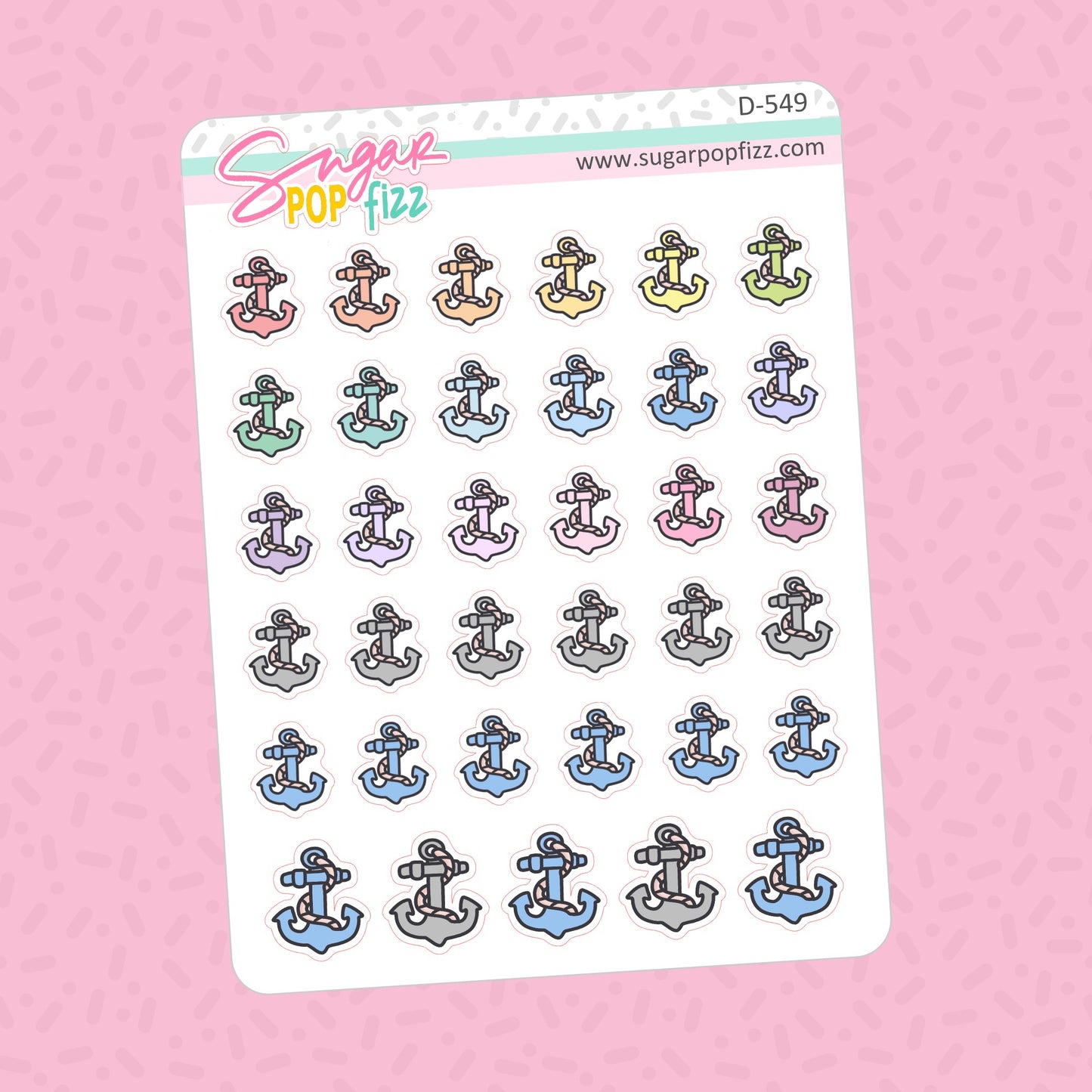 Anchor Doodle Stickers - D549