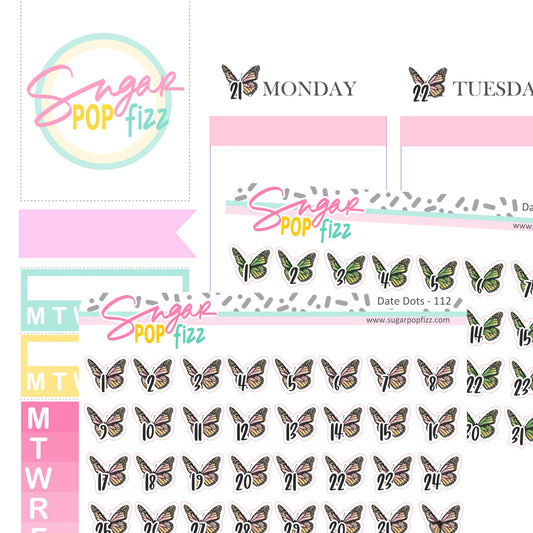 Butterfly Date Dot Stickers -DD112